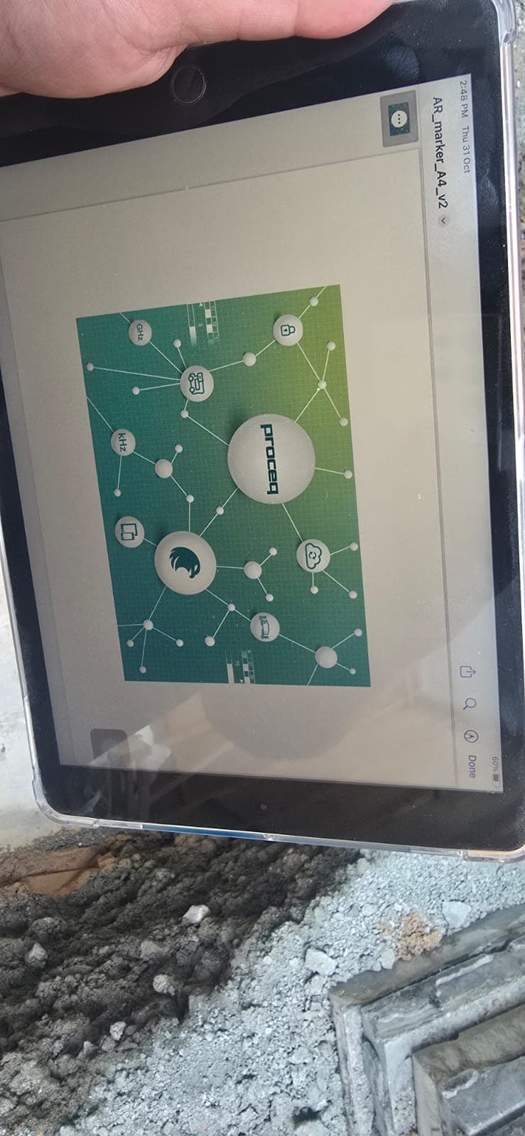 Concrete surface with GPR scanning markings for rebar detection Dubai UAE